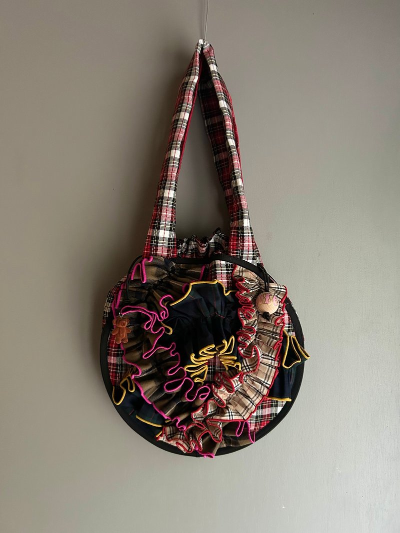 丸い巾着bag - 手提包/手提袋 - 棉．麻 多色