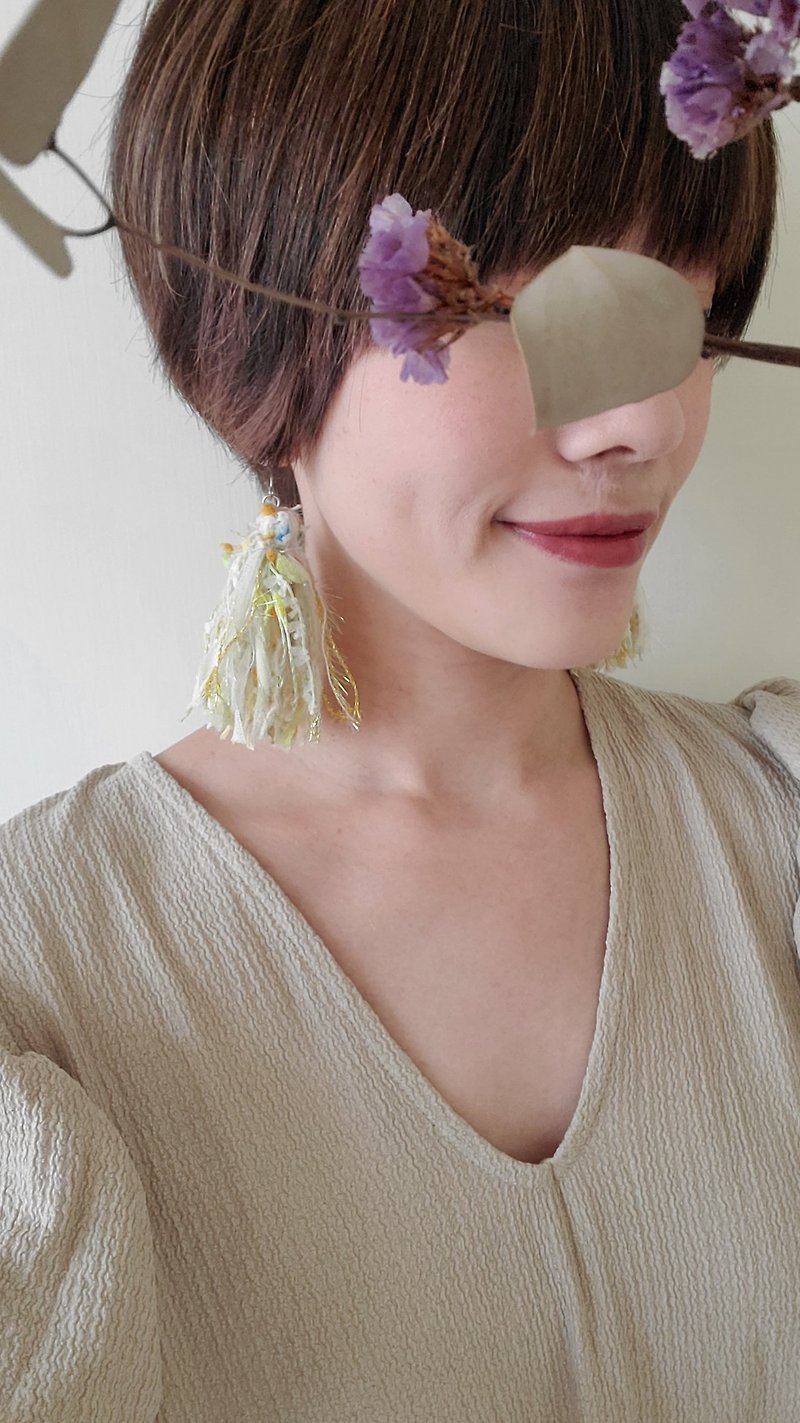Fireworks Earrings-Jie Yue - Earrings & Clip-ons - Thread Yellow