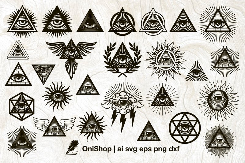 Eye of providence svg bundle, 27 options all seeing eye pack, eye set - 其他數位設計 - 其他材質 