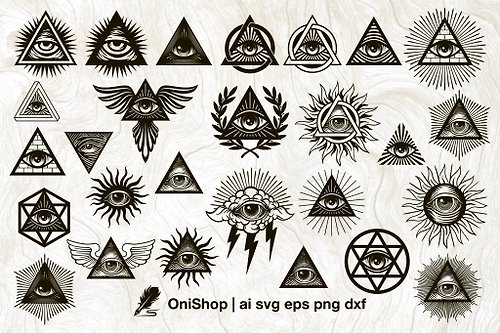 Oni Shop Eye of providence svg bundle, 27 options all seeing eye pack, eye set