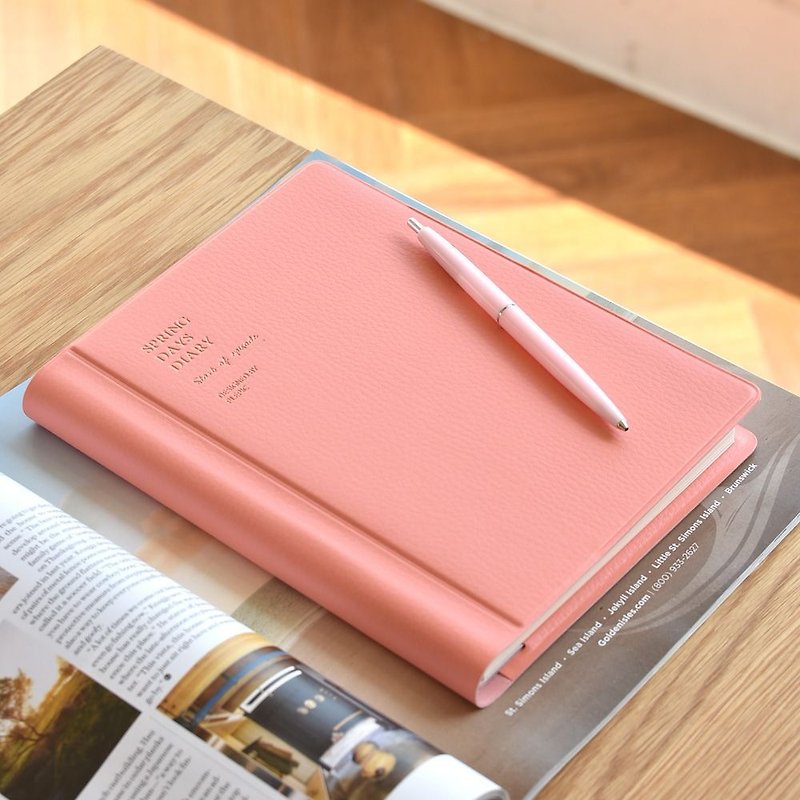 PLEPIC spring leather hand ring ring (without aging) - coral powder, PPC94393 - Notebooks & Journals - Genuine Leather Pink