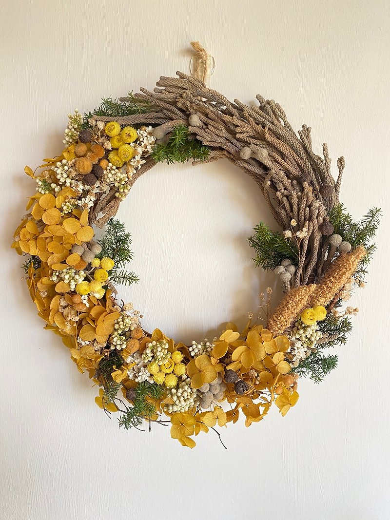 23cm warm sun dried/everlasting hydrangea wreath - order production of essential oil diffuser graduation gift old - Dried Flowers & Bouquets - Plants & Flowers Yellow