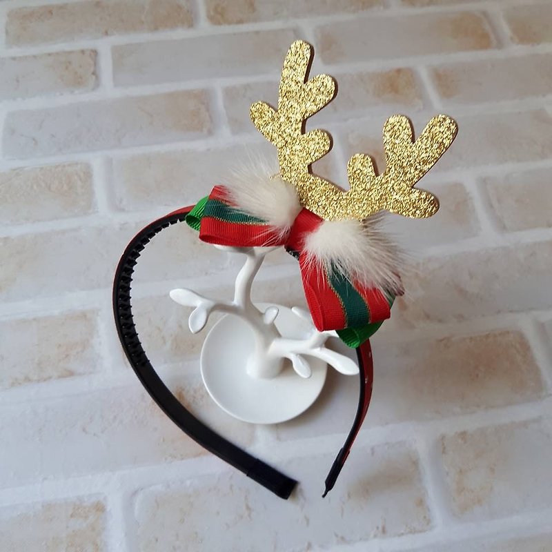 Colorful Christmas styling headband / gold - Headbands - Other Materials Gold