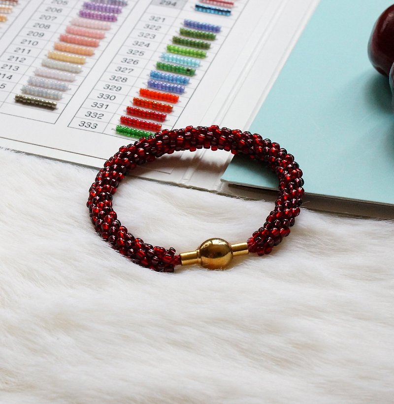 Handbraided Kumihimo Seed Beads Bracelet - Bracelets - Glass Multicolor