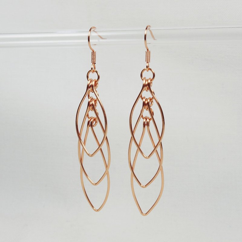 Three leaves - Earrings & Clip-ons - Other Metals 