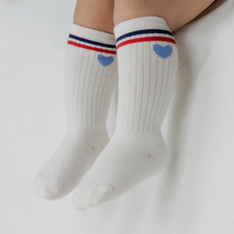 Happy Prince Korean-made Ronald sports style loving baby knee-high socks - Baby Socks - Cotton & Hemp Multicolor