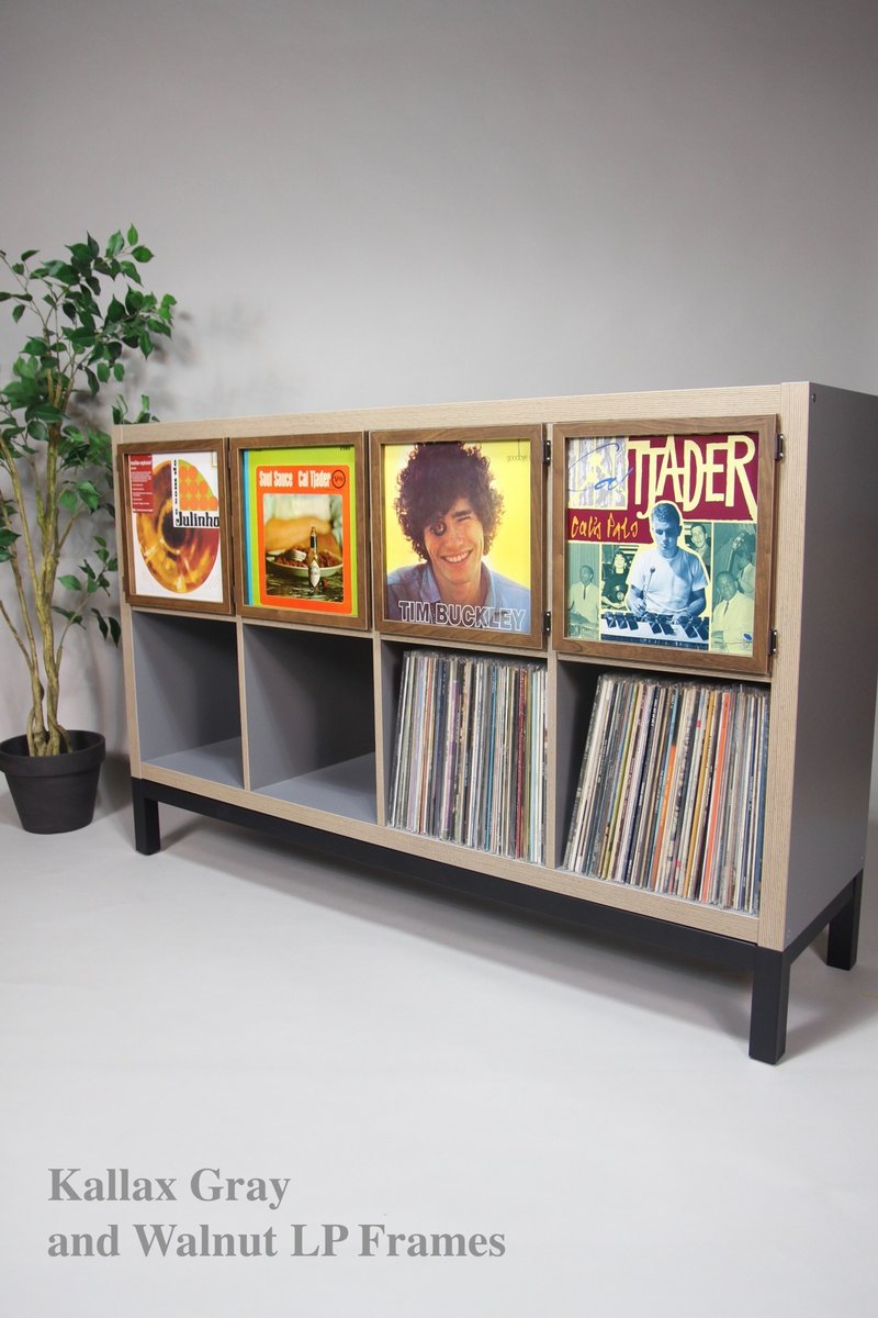 IKEA Kallax Shelf LP Art Frame Door for Vinyl Record Storage Cabinet / Cube Hack - Other Furniture - Wood Brown