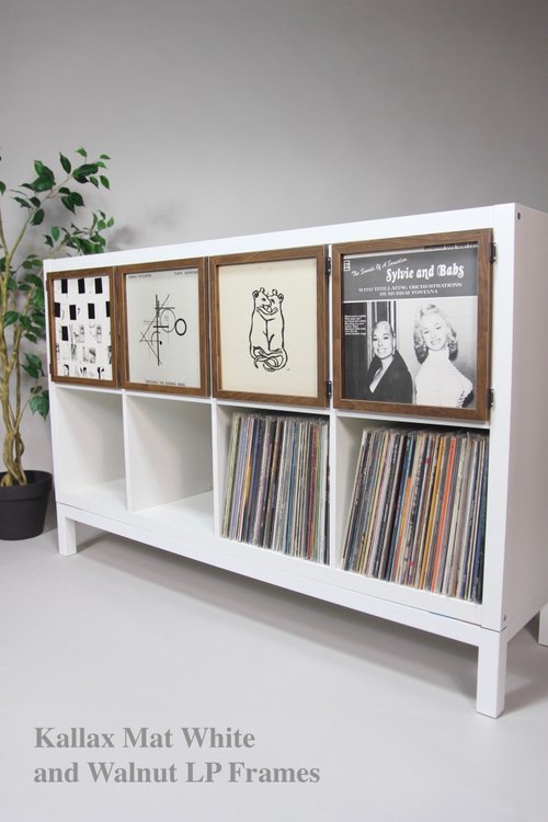 イケア カラックス IKEA Kallax ウォールナット棚 LPレコード