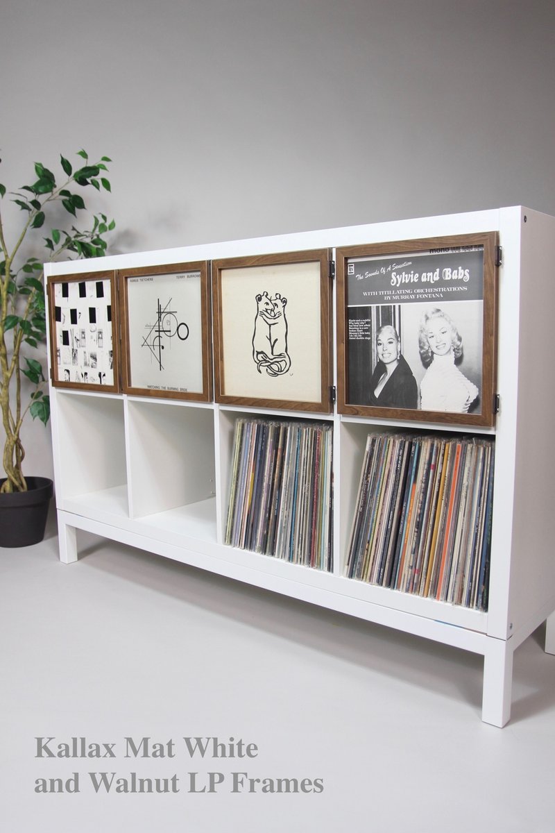 イケア カラックス IKEA Kallax ウォールナット棚 LPレコード収納へ付けるおしゃれなArtフレームドアのアタッチメント / Hack DIY Oak - 其他家具 - 木頭 咖啡色