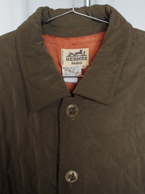 HERMES エルメス ホルンボタン キルティング ジャケット サイズ48