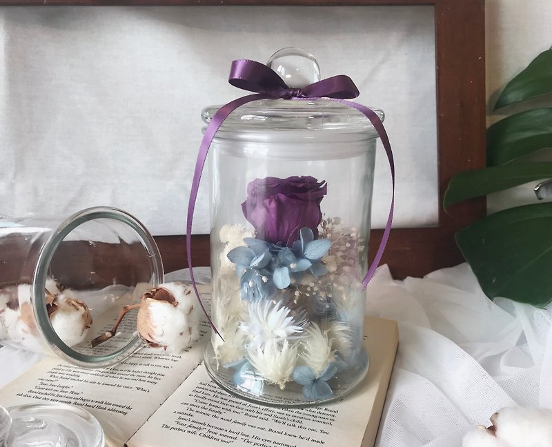 Yongsheng vase flower / graduation gift / eternal flower / dry flower / Valentine gift / anniversary / confession gift - Dried Flowers & Bouquets - Plants & Flowers Purple