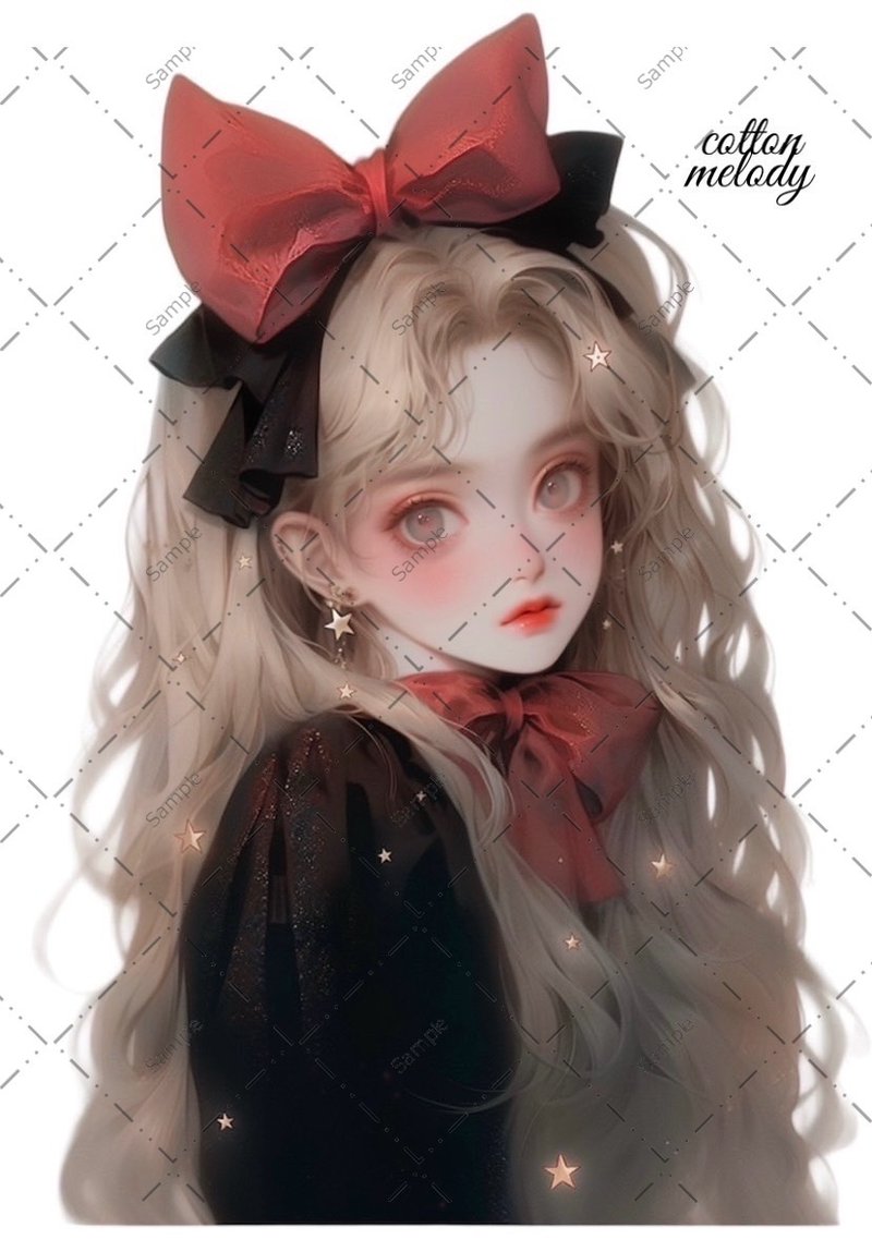 original sticker no.294 人物ステッカー オリジナルステッカー 人物ステッカー 女の子ステッカー オリジナル人物ステッカー - 貼紙 - 紙 