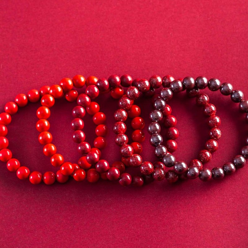 Cinnabar Best Comparison - Bracelets - Semi-Precious Stones Red