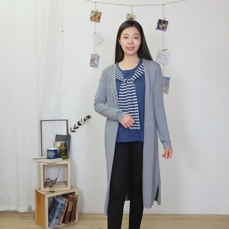 Hana Mokuba button-fly long slit knitted jacket - Women's Casual & Functional Jackets - Other Materials 