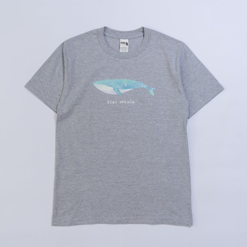 | 微光Ocean | 插畫T-shirt_星辰鯨 - 男 T 恤 - 棉．麻 