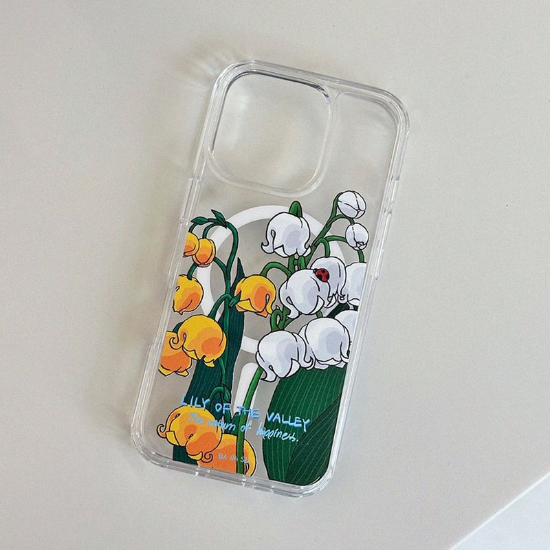 Yellow Lily Of The Valley_Jelly Hard Phone Case_MagSafe - 手機殼/手機套 - 其他材質 黃色