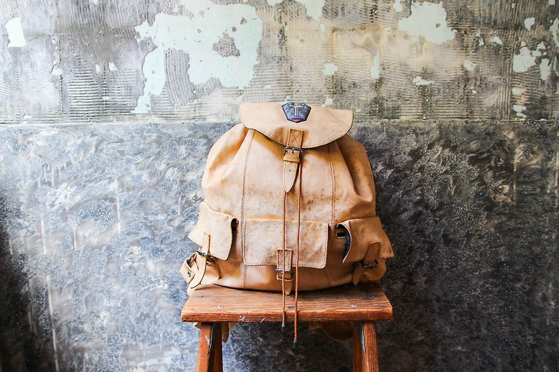 袅袅 department store - Vintage JOPEJ cowhide backpack retro - Backpacks - Genuine Leather 