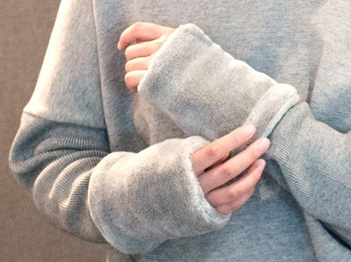 cocococo Organic Cotton Fur ヤク混グレージュ アームウォーマー