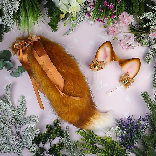 NekoToMori Ginger Fox Ears and Tail Set