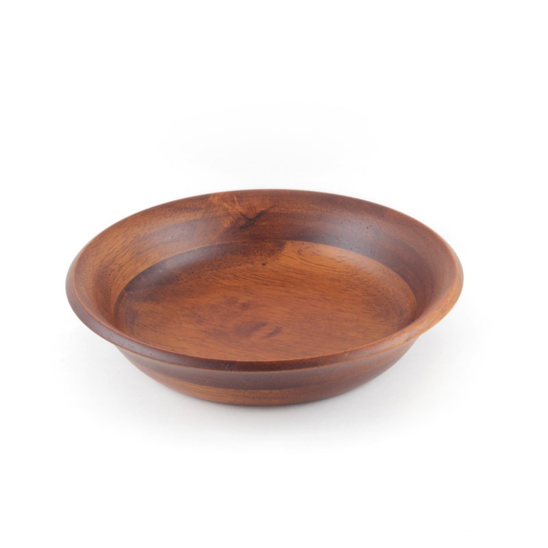 |CIAO WOOD| Rubber Wood Shallow Bowl - Bowls - Wood Brown