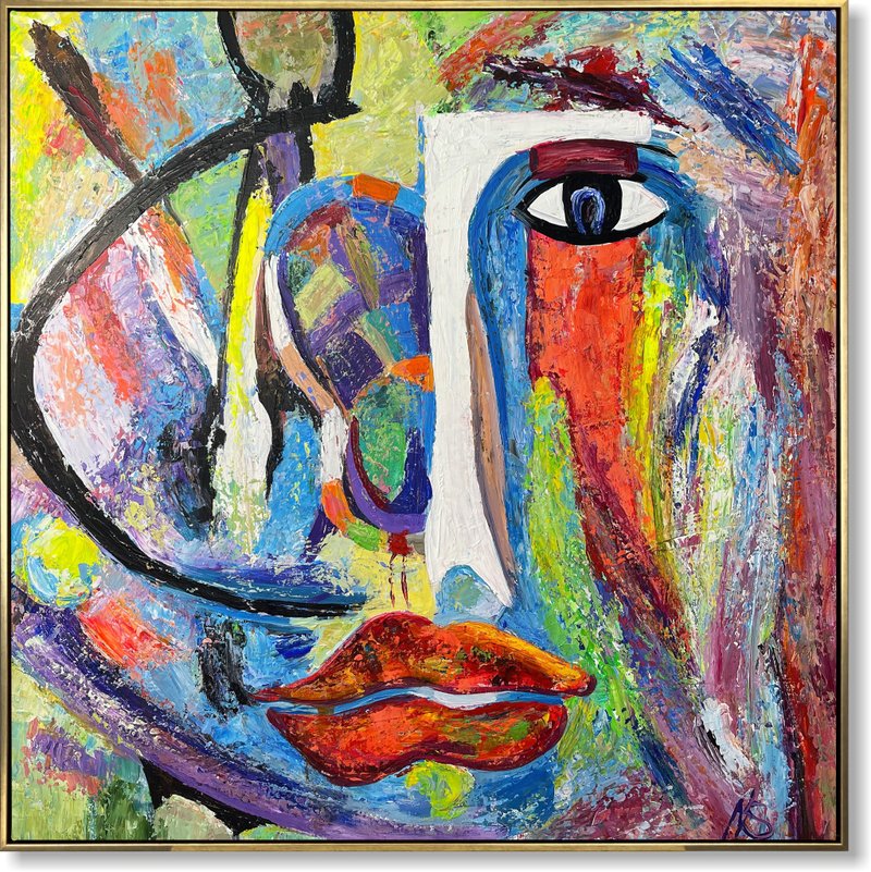 Abstract Painting On Canvas Large Wall Art Canvas Colorful Painting Lifestyle - 壁貼/牆壁裝飾 - 壓克力 多色