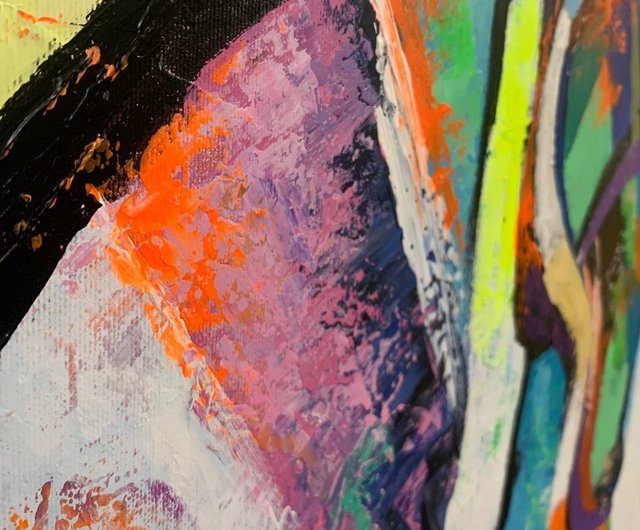 キャンバスに描かれた抽象画、大きな壁アート、キャンバスに描かれた