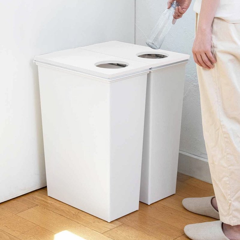 Japanese Tianma Japanese-made e-LABO deep classification recycling trash can-45L - Storage - Plastic White