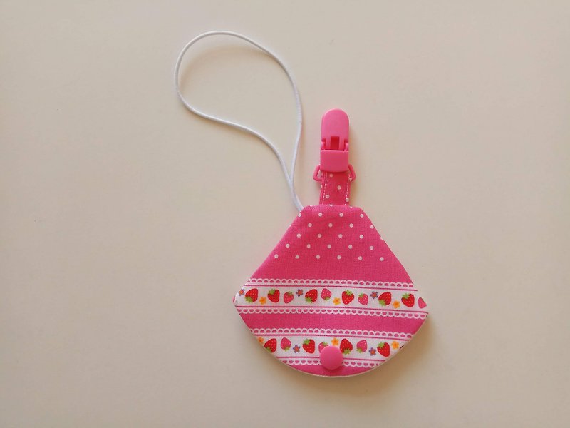 Strawberry nipple dust jacket clip nipple clip + pacifier sleeve vanilla nipple available pacifier bag - ของขวัญวันครบรอบ - ผ้าฝ้าย/ผ้าลินิน สีน้ำเงิน
