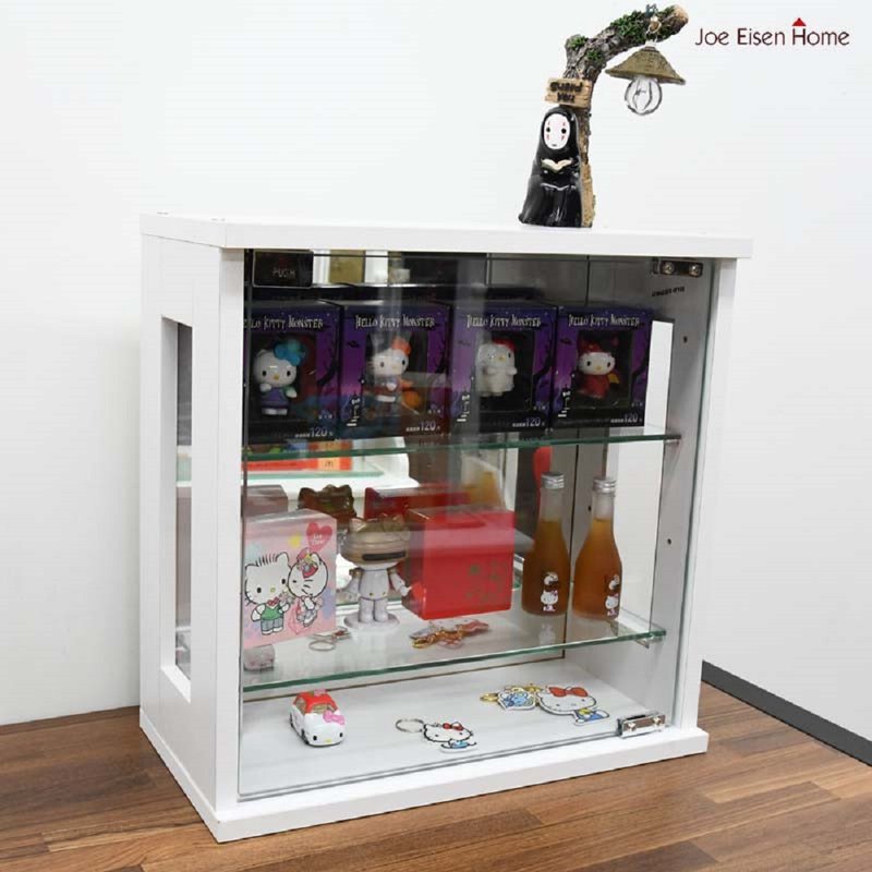 Upright glass doll cabinet display cabinet 40CM storage cabinet combination cabinet can be combined storage cabinet Qiao Ai - Other Furniture - Wood White