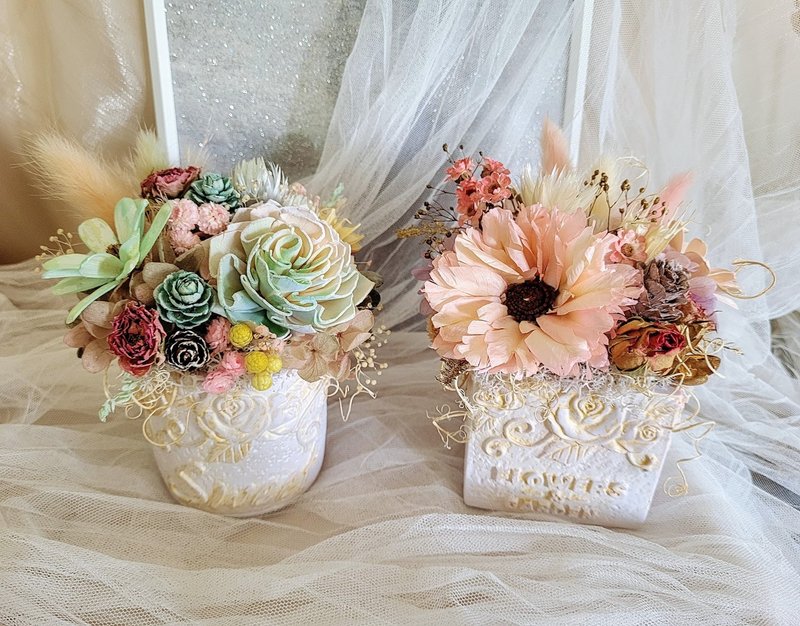 French romantic diffused potted flowers/opening potted flowers/table flowers/solar flowers/dried flowers/non-withering flowers wedding arrangements - Fragrances - Other Materials 