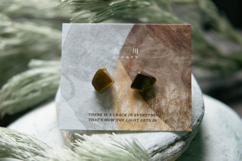 CRACK | 礦物系耳環 |  EARRINGS - 耳環/耳夾/耳骨夾 - 玉石 咖啡色