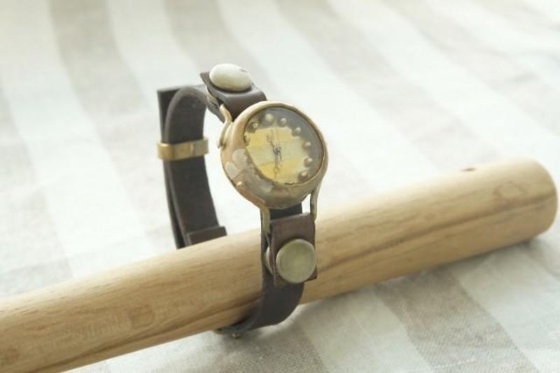 【受注生産】まるい時計 w-shima gold n R005 - 腕時計 - 金属 ゴールド