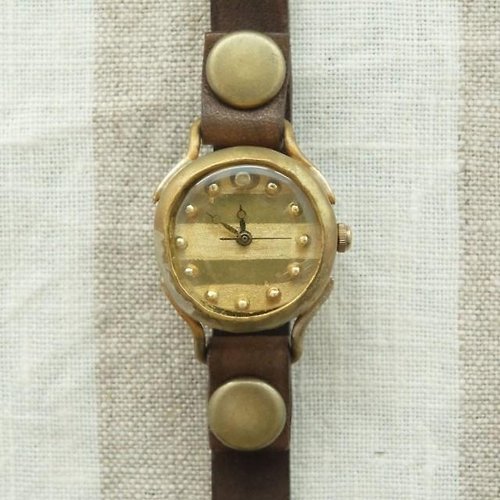 受注生産】まるい時計 w-shima gold n R005 - ショップ hallie 腕時計
