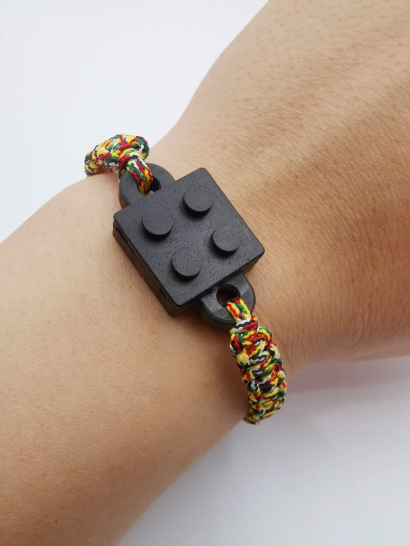 Milimitte Creative DIY Wooden Sensor Bracelet Lego Blocks Black Leisure Card All-in-One Card - สร้อยข้อมือ - ไม้ สีดำ