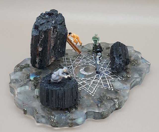 水晶と黒トルマリンの置物 【公式通販】