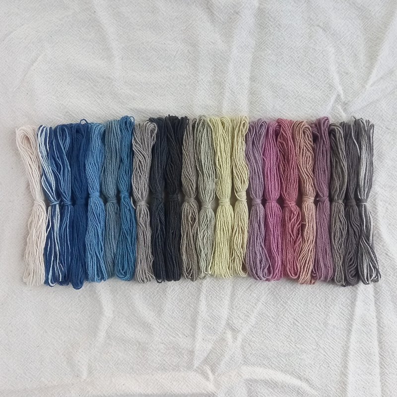 Thick thread 12m x 22 color set (all colors) / Plant-dyed cotton thread, thickness 1mm / Embroidery thread, Sashiko thread, Cross stitch, Wrapping, Darning - เย็บปัก/ถักทอ/ใยขนแกะ - ผ้าฝ้าย/ผ้าลินิน หลากหลายสี