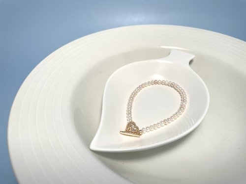Athena珍珠設計 桃心 天然淡水巴洛克珍珠 手環手鏈