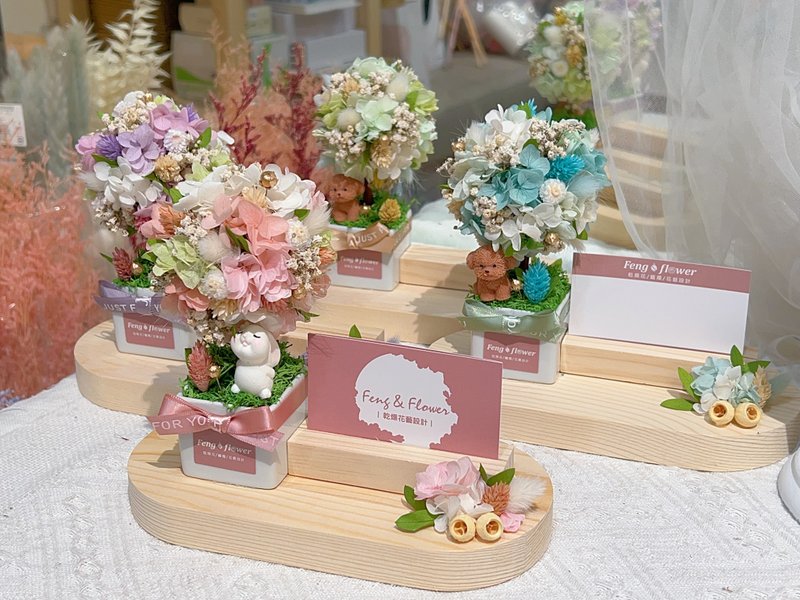 FengFlower [Preserved Flower Ball Tree Business Card/Photo Holder] Preserved Flowers/Dried Flowers/Gifts - ช่อดอกไม้แห้ง - พืช/ดอกไม้ 