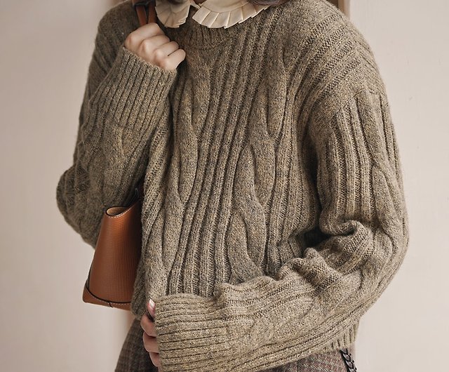 Short Cable Knit Top|Three Colors|Jacket|Sweater|Autumn and Winter