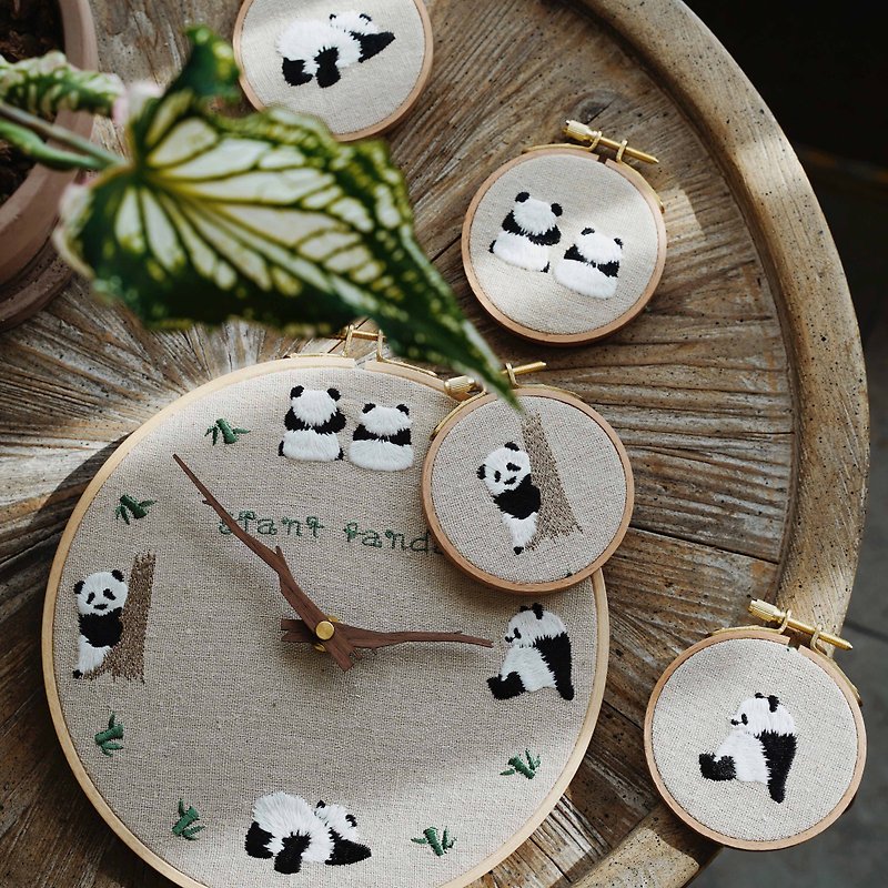 EasyChic Embroidered Panda Clock Charm - Clocks - Other Materials Multicolor