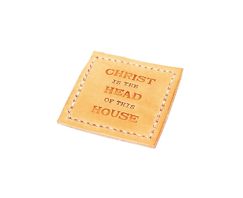 Christ is the lord of my family. Leather magnet - Magnets - Genuine Leather 