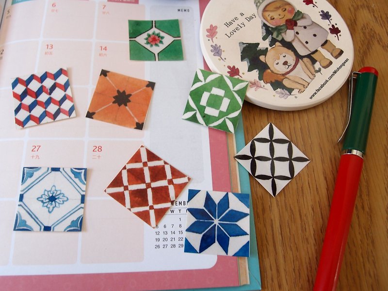Old tiles stickers - สติกเกอร์ - กระดาษ หลากหลายสี