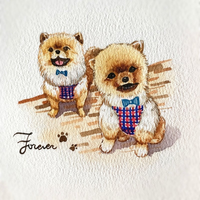 pet drawing - Customized Portraits - Paper Multicolor