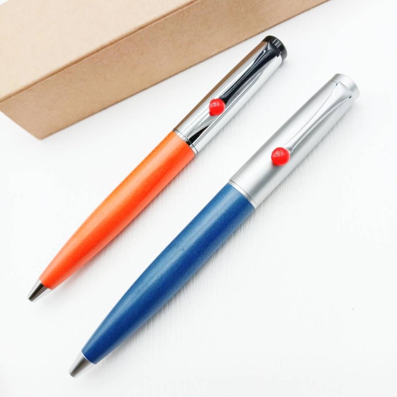 木筆 藏青藍 山嵐橙 原子筆 原子筆 附筆盒 派克型筆芯 虎之鶴 - 原子筆/中性筆 - 木頭 