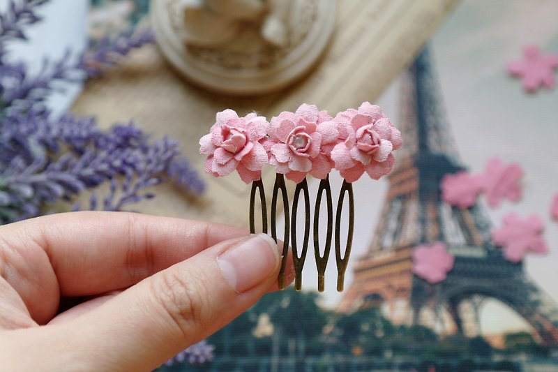 割引植物さくらピンク桜髪くし髪飾りレトロ結婚式の贈り物HA0230 - ヘアアクセサリー - コットン・麻 ピンク