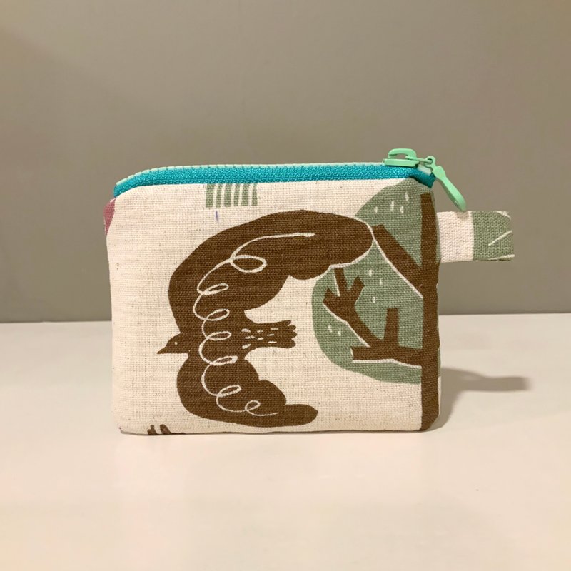 樹與鳥—鋪棉小袋/零錢包/耳機收納 - 零錢包/小錢包 - 棉．麻 