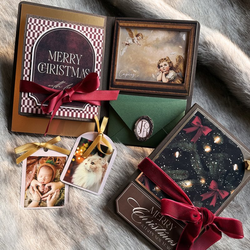 【聖誕之星手工書】聖誕卡片/相簿/情侶禮物 - 卡片/明信片 - 紙 紅色