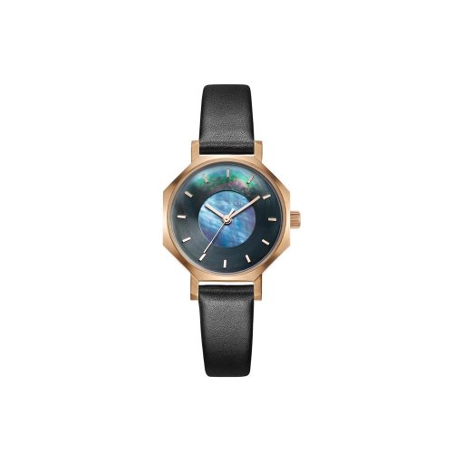 KLASSE14 Volare Mother Of Pearl 珍珠黑色皮革錶帶手錶 28mm