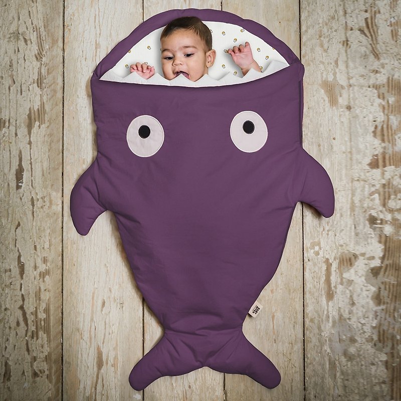 BabyBites鯊魚咬一口 純棉嬰幼兒多功能睡袋-紫羅蘭 - 彌月禮盒 - 棉．麻 紫色
