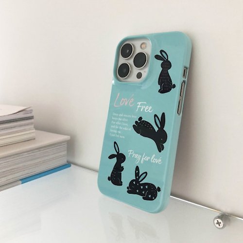 moodmoons Love Rabbit - Card Storage Hard Phone case